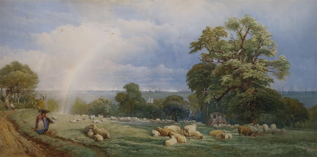 Edward Duncan (1803-1882) View of Spithead from the Isle of Wight 17.5 x 35.25in.